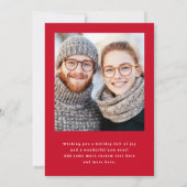 メリークリスマスエレガントの台本の赤い写真 シーズンカード (裏面)