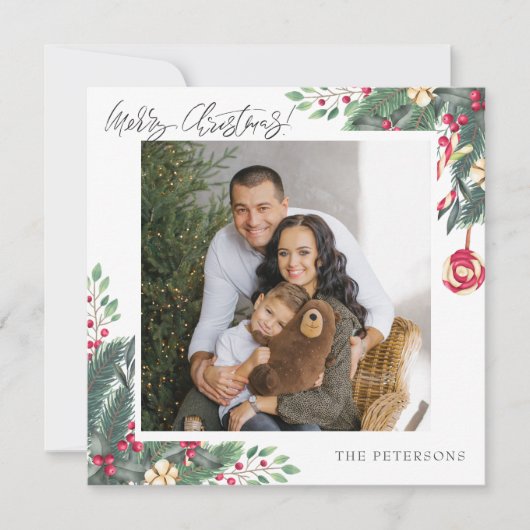 メリークリスマスエレガントの挨拶の写真 シーズンカード (正面)