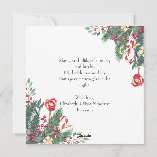 メリークリスマスエレガントの挨拶の写真 シーズンカード (裏面)