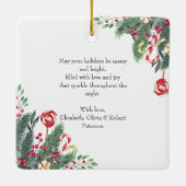 メリークリスマスエレガントの挨拶の写真 セラミックオーナメント (裏面)