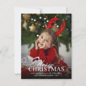 メリークリスマスエレガントの文字オーバーレイ付き写真 シーズンカード (正面)