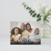 メリークリスマスエレガントの文字オーバーレイ付き写真 シーズンポストカード (スタンド正面)