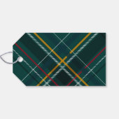 メリークリスマスエレガントの緑のスクリプトの休日のプレイド ギフトタグ (裏面横)