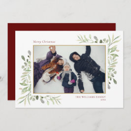 メリークリスマスエレガントの緑の写真 シーズンカード