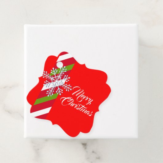 メリークリスマスエレガントの雪片 フェイバータグ (インサイチュ)