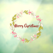 メリークリスマスエレガントウォーターカラー冬リース ウィンドウサイン (シート3)