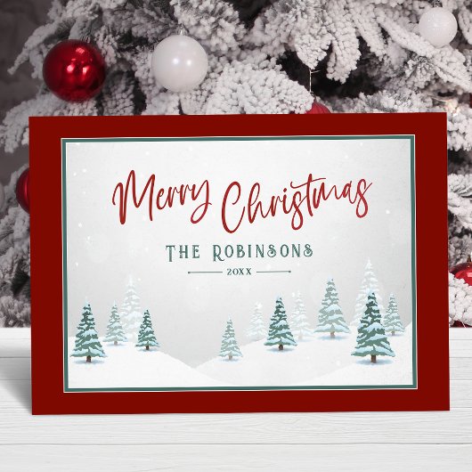 メリークリスマスエレガントカントリー冬のアートシーン シーズンカード