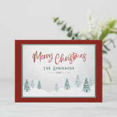 メリークリスマスエレガントカントリー冬のアートシーン シーズンカード (スタンド正面)