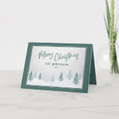 メリークリスマスエレガントカントリー冬のトウヒ シーズンカード (正面)