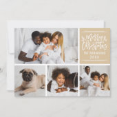 メリークリスマスエレガントクラフトスクリプト写真コラージュ シーズンカード (正面)