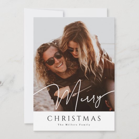 メリークリスマスエレガントコラージュ4フォトホリデーCa シーズンカード (正面)