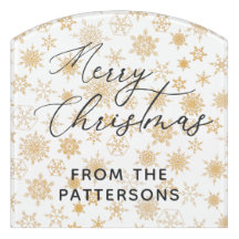 メリークリスマスエレガントゴールデンスノーフレークカスタム