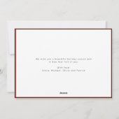 メリークリスマスエレガントスクリプト3枚の写真コラージュ シーズンカード (裏面)