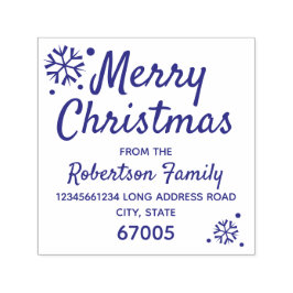 メリークリスマスエレガントスノーフレーク差出人住所 セルフインキングスタンプ