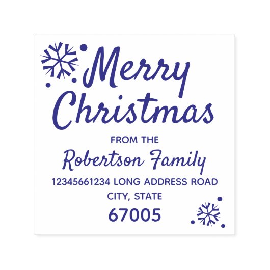 メリークリスマスエレガントスノーフレーク差出人住所 セルフインキングスタンプ (デザイン)