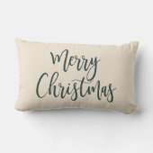 メリークリスマスエレガントスモダンクリプトグリーン ランバークッション (裏面)