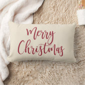メリークリスマスエレガントスモダンクリプトレッド ランバークッション (ブランケット)