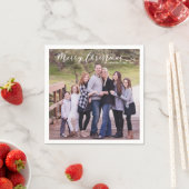 メリークリスマスエレガントタイポグラフィの写真名 スタンダードカクテルナプキン (インサイチュ)