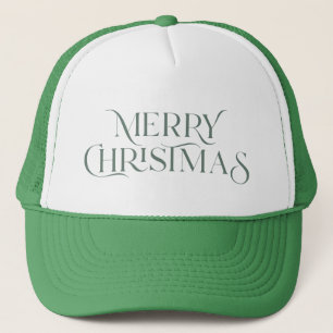 メリークリスマスエレガントタイポグラフィグリーン キャップ