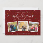 メリークリスマスエレガントタイポグラフィ家族写真 シーズンカード (正面)