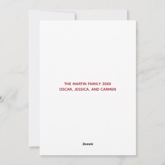 メリークリスマスエレガントタイポグラフィ3写真かわいい シーズンカード (裏面)