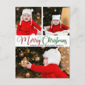 メリークリスマスエレガントタイポグラフィ3写真かわいい ポストカード (正面)