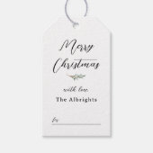 メリークリスマスエレガントパイン&ファミリー名 ギフトタグ (正面)