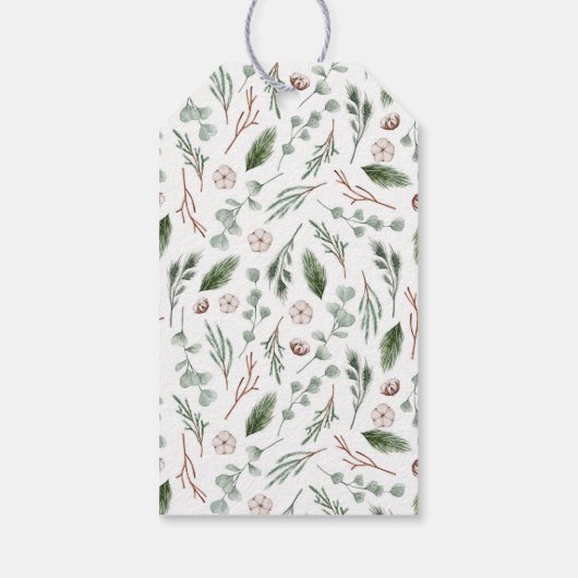 メリークリスマスエレガントパイン&ファミリー名 ギフトタグ (裏面)