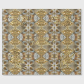 メリークリスマスエレガントフェイク金ゴールドシルバースクリプトWr ラッピングペーパー (フラット)