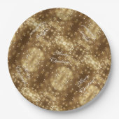 メリークリスマスエレガントフェスティバルの光の列 ペーパープレート (正面)