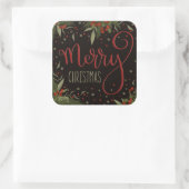 メリークリスマスエレガントフローラパインのインスピレーション スクエアシール (バッグ)