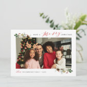 メリークリスマスエレガントフローラ写真ホリデーカード シーズンカード (スタンド正面)