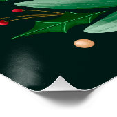 メリークリスマスエレガントフローラ書道台本 ポスター (コーナー)