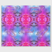 メリークリスマスエレガントブルーとピンクの台本モダン ラッピングペーパー (フラット)