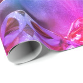 メリークリスマスエレガントブルーとピンクの台本モダン ラッピングペーパー (ロールコーナー)