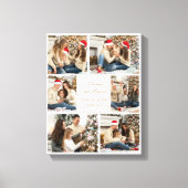 メリークリスマスエレガントベージュ家族の写真コラージュ キャンバスプリント (正面)