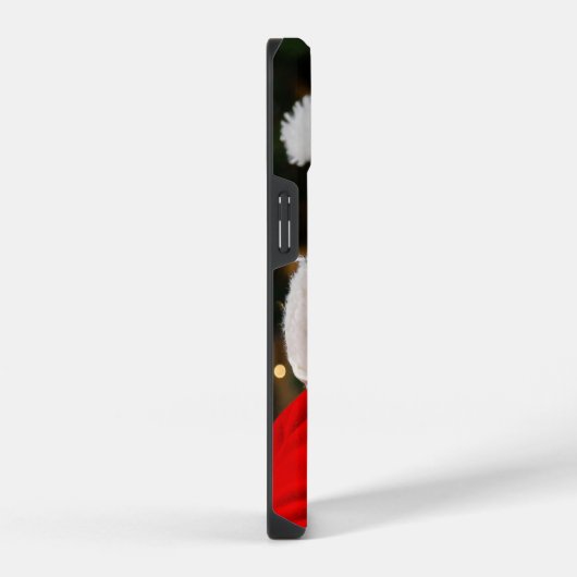 メリークリスマスエレガントホワイトタイポグラフィ写真 iPhoneケース (右側面)