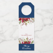 メリークリスマスエレガントボタニカルホリデー ボトルネックタグ (正面)