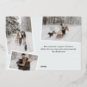 メリークリスマスエレガントミニマル写真 箔シーズンカード (裏面)