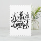 メリークリスマスエレガントミニマル サンキューカード (スタンド正面)