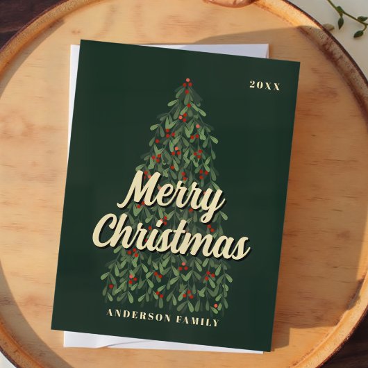 メリークリスマスエレガントモダンの木 シーズンポストカード