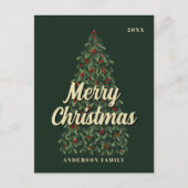 メリークリスマスエレガントモダンの木 シーズンポストカード (正面)