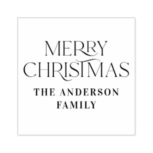 メリークリスマスエレガントモダンタイポグラフィ ラバースタンプ