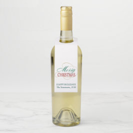 メリークリスマスエレガントモダンホリデースクリプト ボトルネックタグ