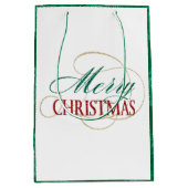 メリークリスマスエレガントモダンホリデースクリプト ミディアムペーパーバッグ (正面)