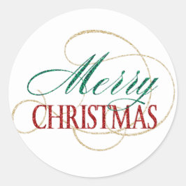 メリークリスマスエレガントモダンホリデースクリプト ラウンドシール