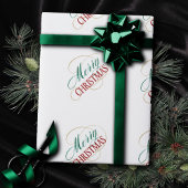 メリークリスマスエレガントモダンホリデースクリプト ラッピングペーパー