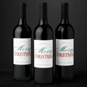 メリークリスマスエレガントモダンホリデースクリプト ワインラベル