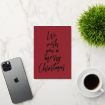 メリークリスマスエレガントレッドゴールドフォイルフォトカード