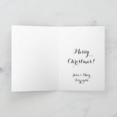 メリークリスマスエレガントヴィンテージカップル歩く シーズンカード (内部)